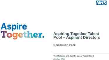Photo of Aspiring Together Talent Pool – Aspirant Directors Nomination Pack The