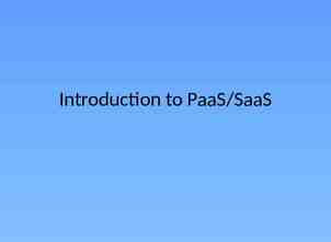Photo of Introduction to PaaS/SaaS