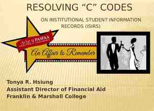 Photo of RESOLVING “C” CODES ON INSTITUTIONAL STUDENT INFORMATION RECORDS