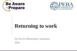 Photo of Returning to work Get Set for Retirement | Insurance 2024